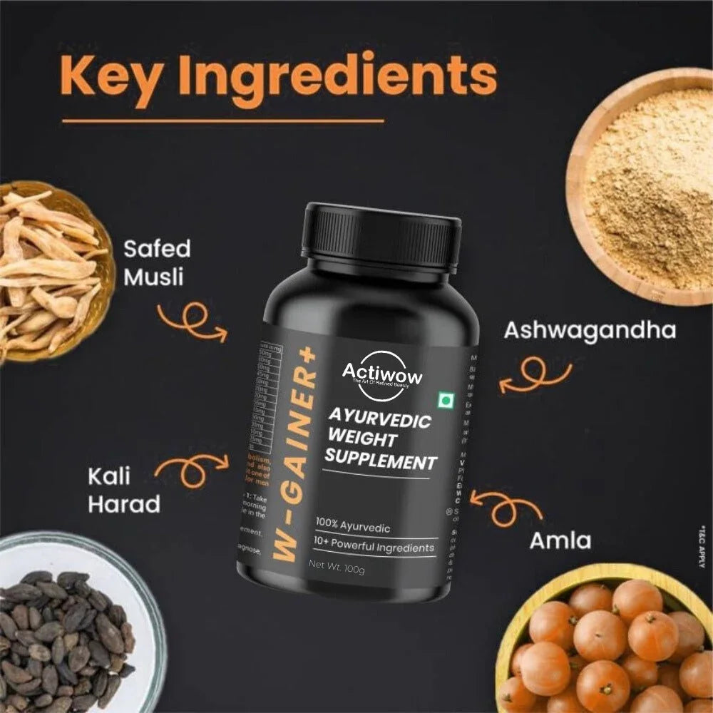 Actiwow W-Gainer+ Ayurvedic Weight Supplement Actiwow