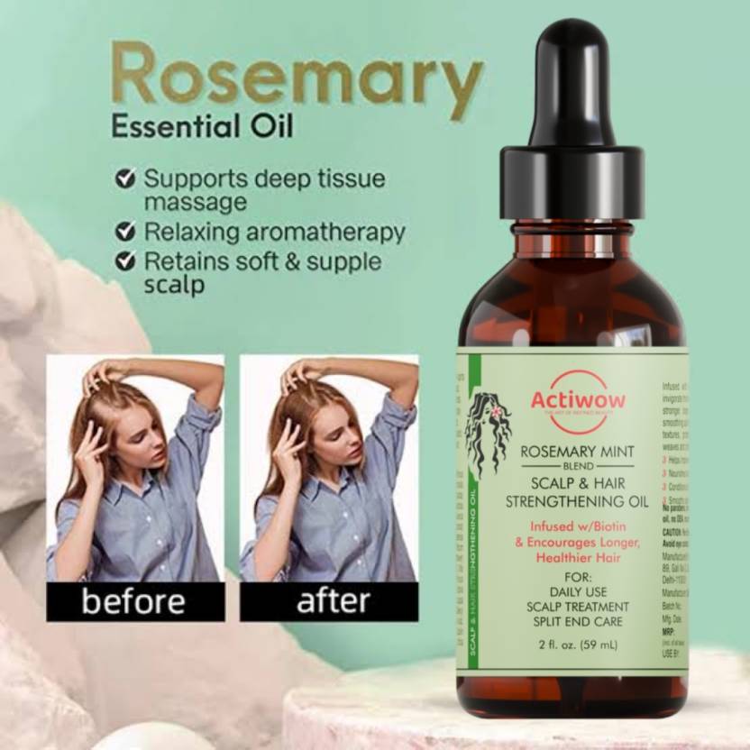 Actiwow Rosemary Mint Scalp & Hair Strengthning Oil (60ml) Actiwow