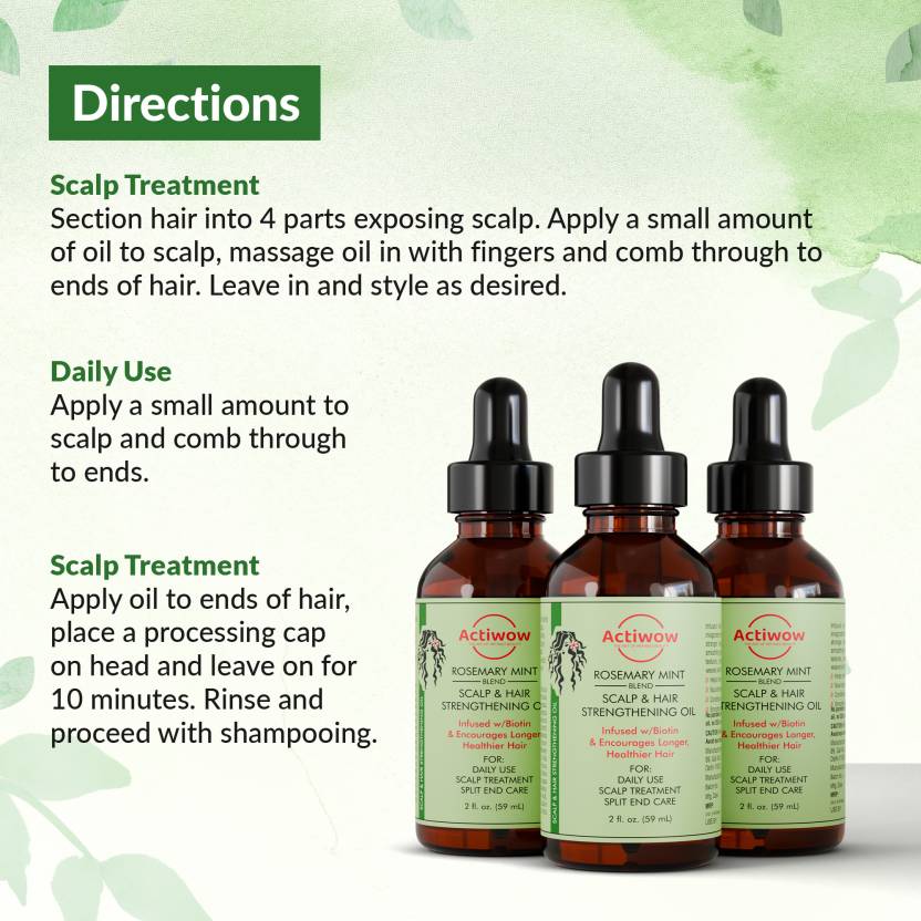 Actiwow Rosemary Mint Scalp & Hair Strengthning Oil (60ml) Actiwow