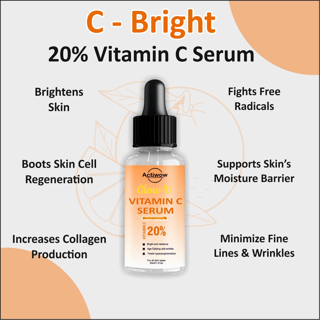 Actiwow Vitamin C 20% Serum With Hyaluronic Acid & Papaya Extract (30ml) Actiwow