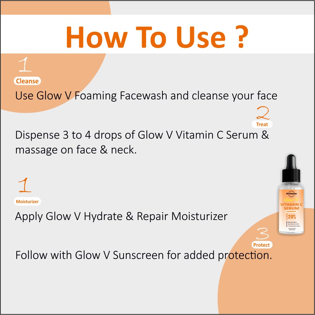 Actiwow Vitamin C 20% Serum With Hyaluronic Acid & Papaya Extract (30ml) Actiwow