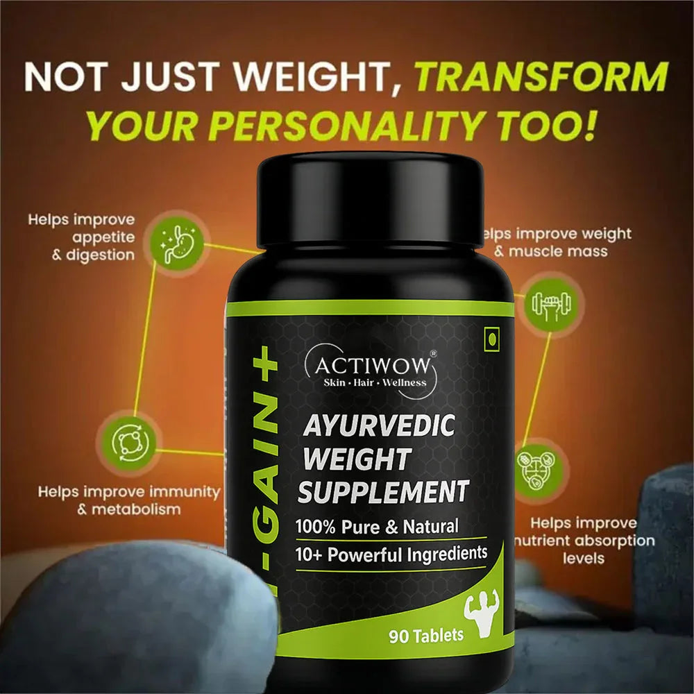 Actiwow iGain+ Ayurvedic Weight Supplement Tablets (90 Tablets) Actiwow
