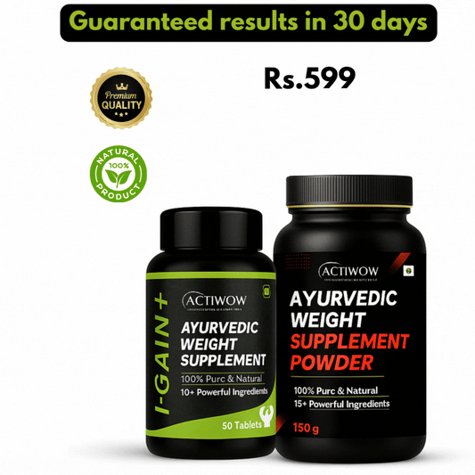 Actiwow I-Gain+ Ayurvedic Weight Supplement | 30-Day Guaranteed Results | Buy 1 Get 1 Free Actiwow