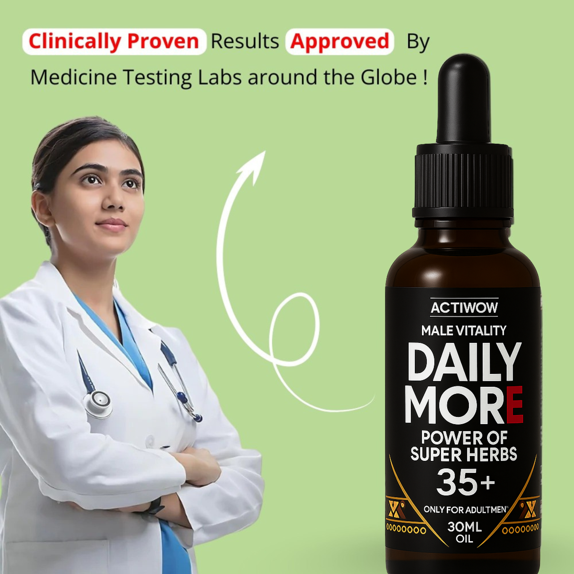 Actiwow Daily More Oil – Power of 25 Super Herbs for Men (30ml) Actiwow