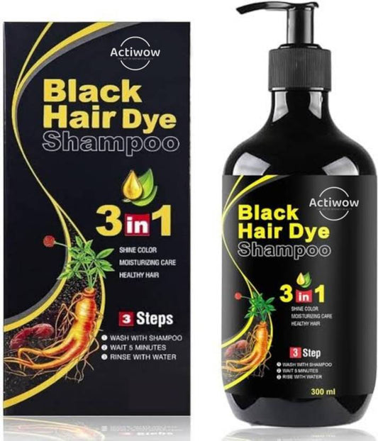 Black Hair Dye 3 in 1 Herbal Shampoo For Hair Color (300ml)