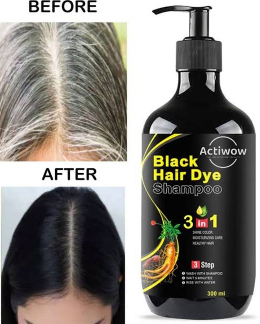 Black Hair Dye 3 in 1 Herbal Shampoo For Hair Color (300ml)