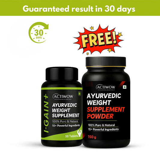 Actiwow I-Gain+ Ayurvedic Weight Supplement | 30-Day Guaranteed Results | Buy 1 Get 1 Free Actiwow